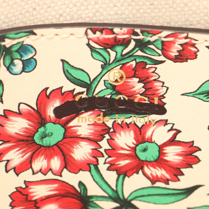 GGマーモント ハート フラワープリント ショルダーバッグ レザー アイボリー マルチカラー グッチ バッグ GUCCI