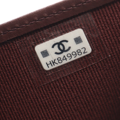 クラシック スモール フラップ ウォレット 三つ折り財布 キャビアスキン ブラック シルバー金具 シャネル