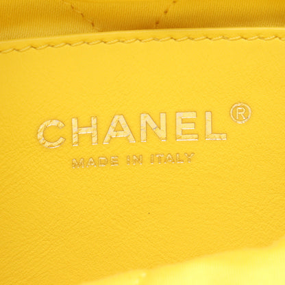 CHANEL 22 ミニ 2WAY ホワイト金具 チェーンショルダーバッグ レザー アイボリー イエロー シャネル