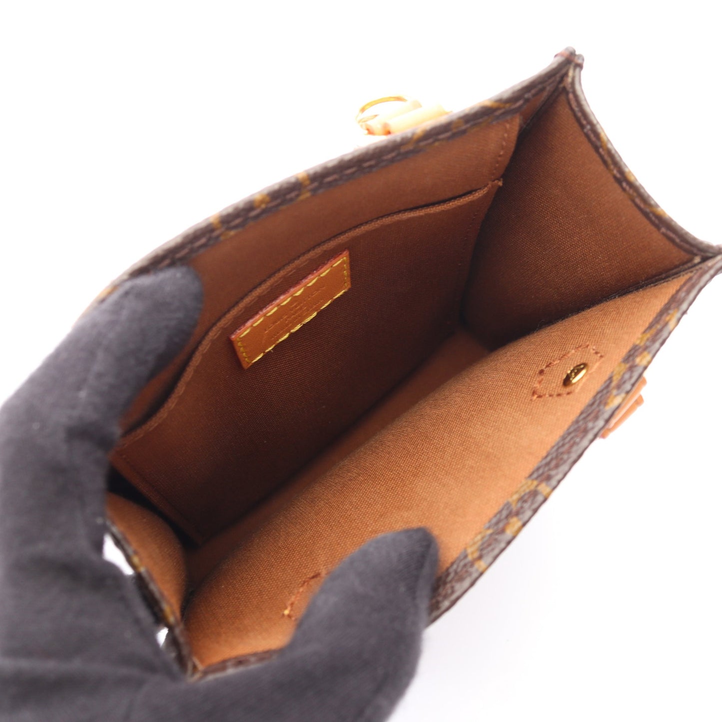 プティット サックプラ モノグラム 2WAY ハンドバッグ PVC レザー ブラウン ルイヴィトン バッグ LOUIS VUITTON