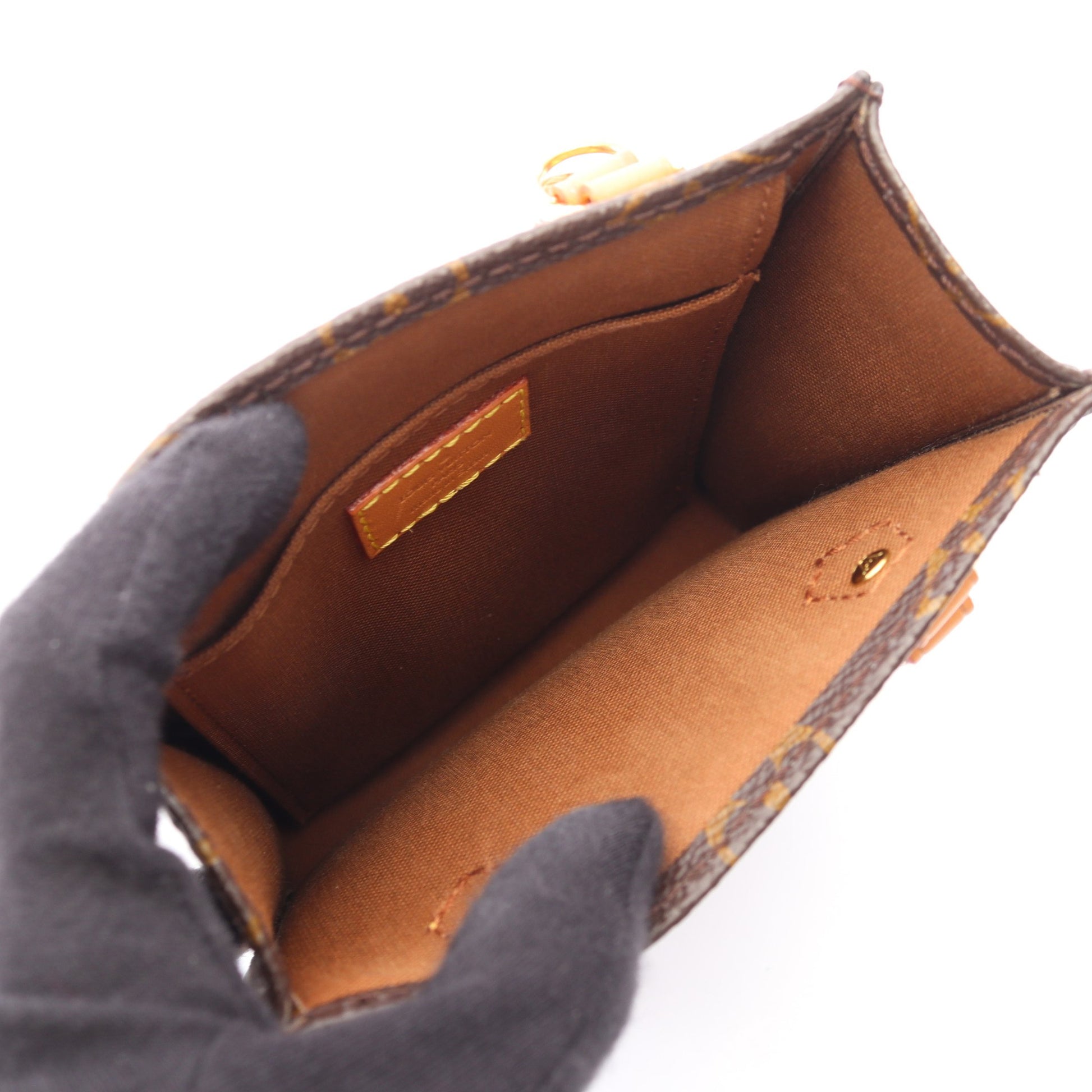 プティット サックプラ モノグラム 2WAY ハンドバッグ PVC レザー ブラウン ルイヴィトン バッグ LOUIS VUITTON