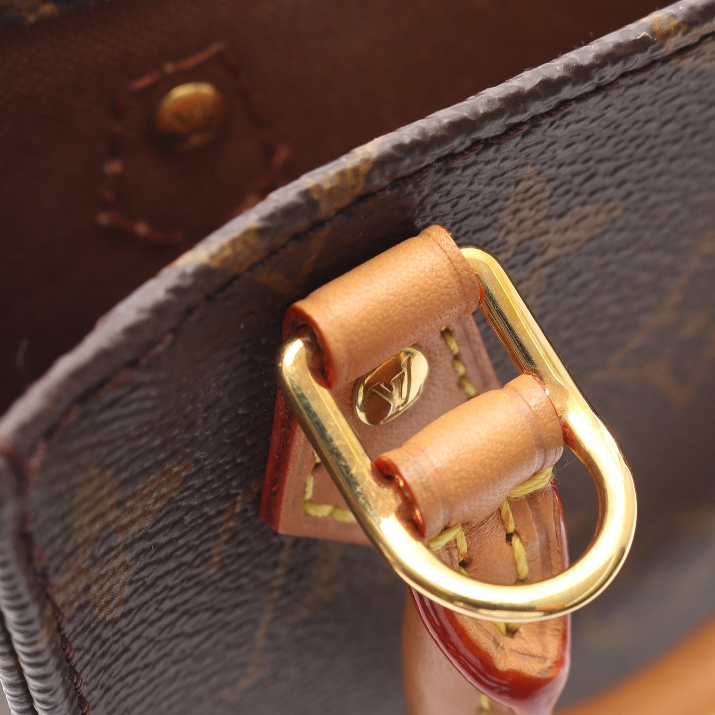 プティット サックプラ モノグラム 2WAY ハンドバッグ PVC レザー ブラウン ルイヴィトン バッグ LOUIS VUITTON