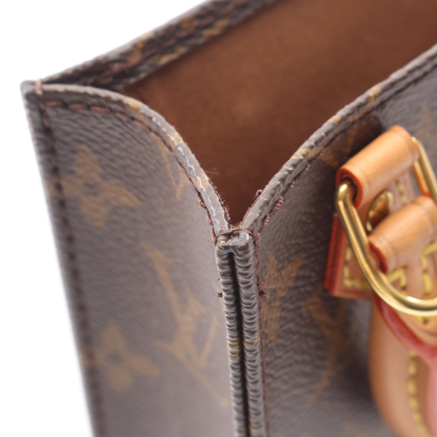 プティット サックプラ モノグラム 2WAY ハンドバッグ PVC レザー ブラウン ルイヴィトン バッグ LOUIS VUITTON