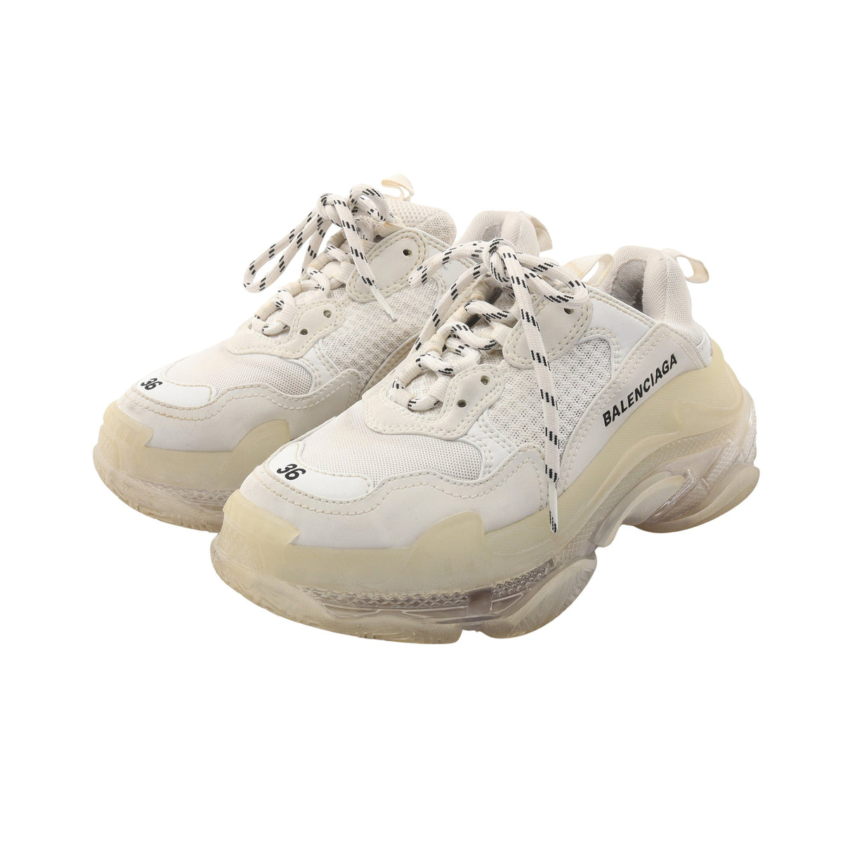 Triple S トリプルS スニーカー ファブリック レザー ホワイト バレンシアガ