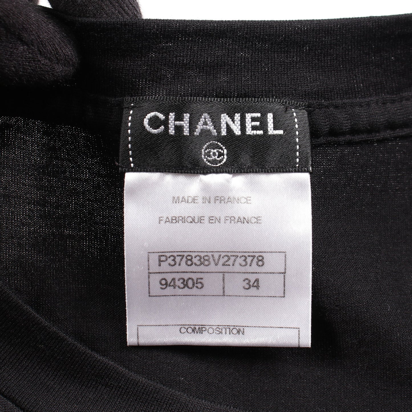 ココマーク装飾 半袖Tシャツ コットン ブラック シャネル