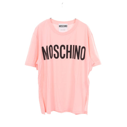 ロゴプリント 半袖Tシャツ コットン ピンク モスキーノ