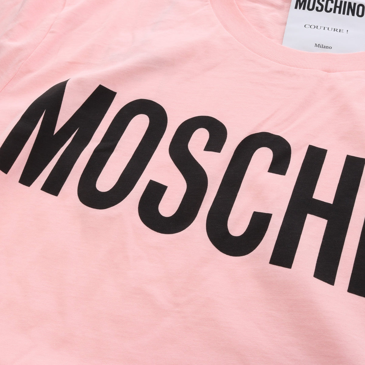 ロゴプリント 半袖Tシャツ コットン ピンク モスキーノ