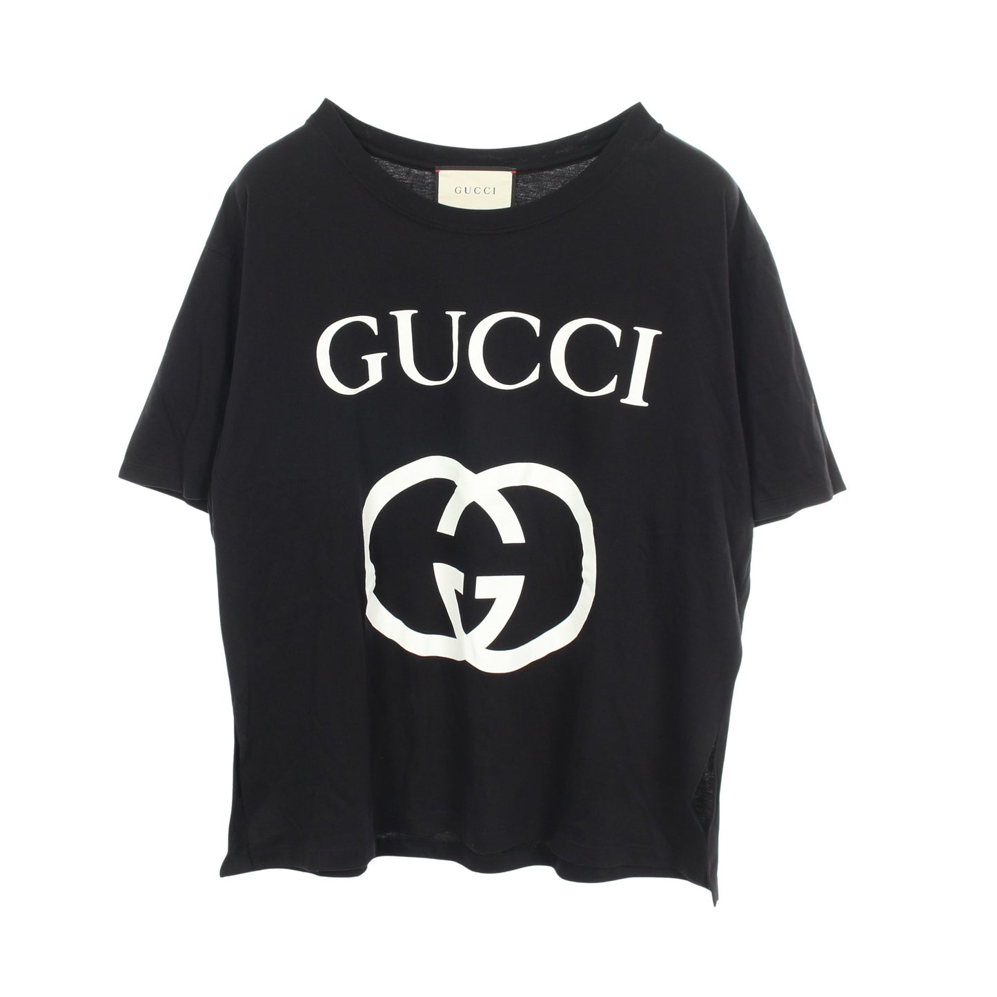 インターロッキングG サイドスリット 半袖Tシャツ コットン ブラック グッチ