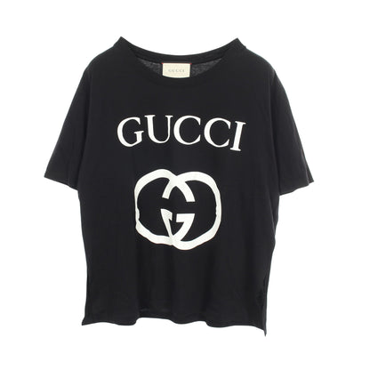 インターロッキングG サイドスリット 半袖Tシャツ コットン ブラック グッチ