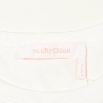 ロゴ 半袖Tシャツ コットン ホワイト ピンク シーバイクロエ
