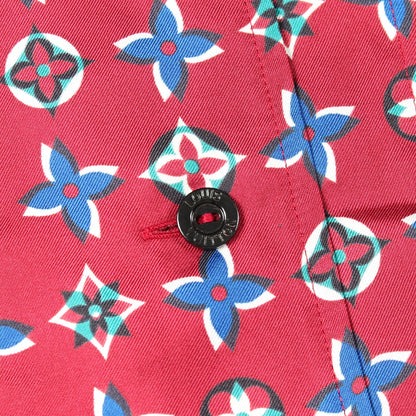 モノグラム パジャマ シャツ シルク バーガンディ ホワイト マルチカラー ルイヴィトン トップス LOUIS VUITTON