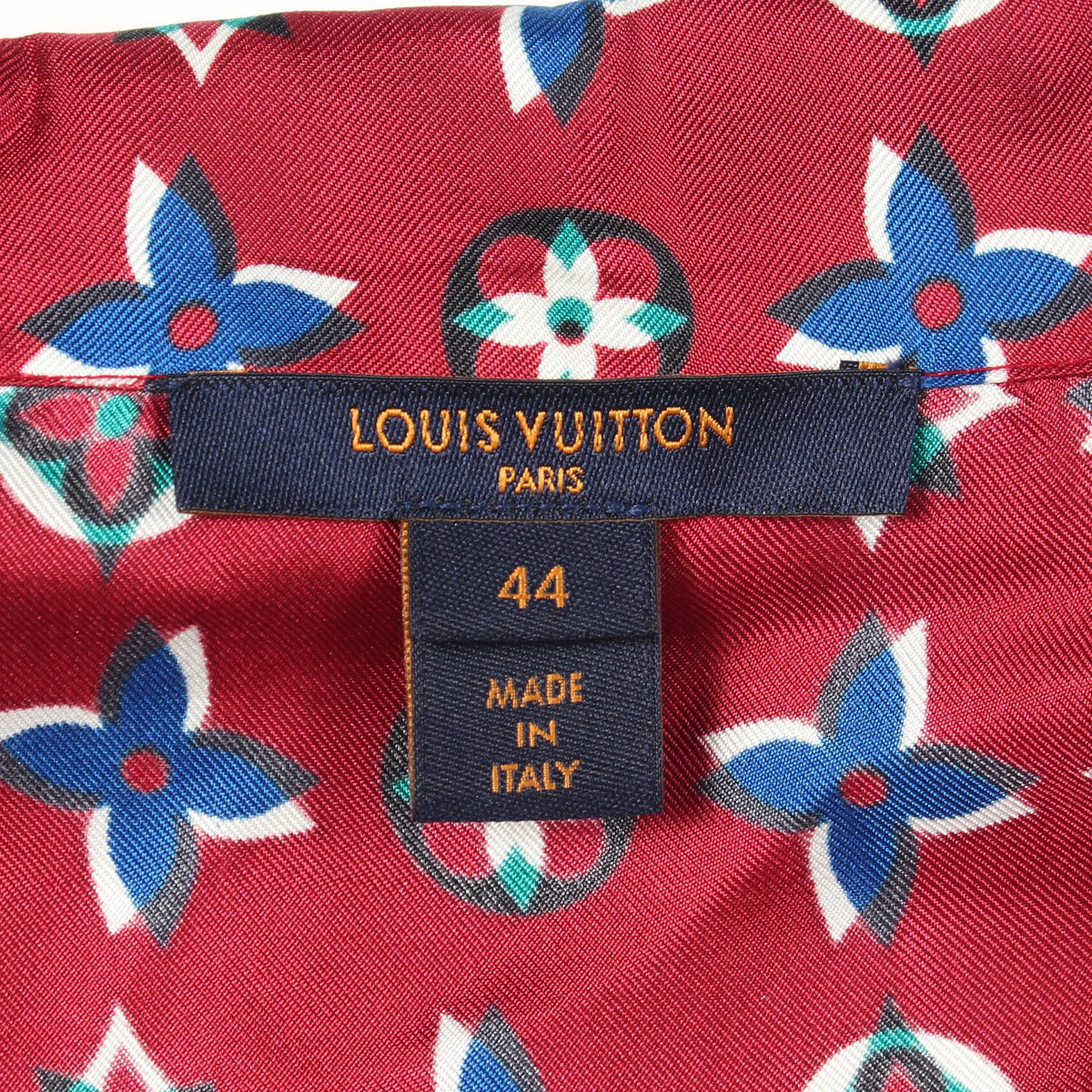 モノグラム パジャマ シャツ シルク バーガンディ ホワイト マルチカラー ルイヴィトン トップス LOUIS VUITTON