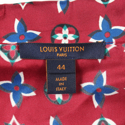モノグラム パジャマ シャツ シルク バーガンディ ホワイト マルチカラー ルイヴィトン トップス LOUIS VUITTON