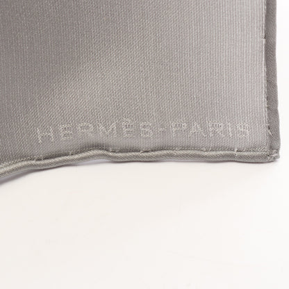 POCHETTE FACONNEE GRAND H ポケットチーフ スカーフ シルク グレー エルメス