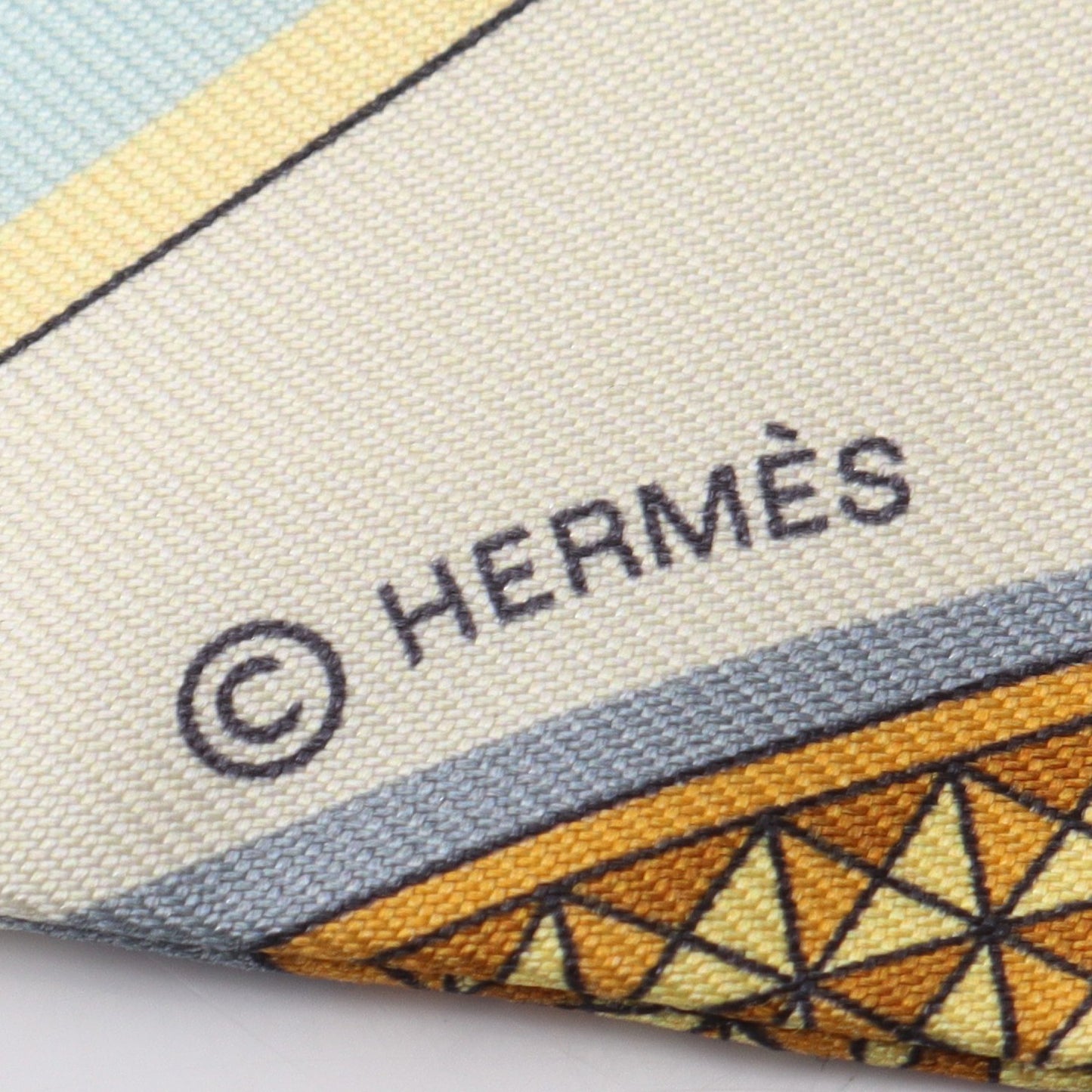 ツイリー GRAND APPARAT リボン スカーフ シルク ベージュ ネイビー マルチカラー エルメス