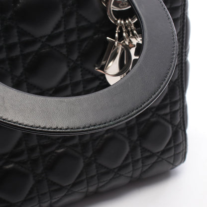 LADY DIOR レディディオール 2WAY ハンドバッグ レザー ブラック クリスチャンディオール