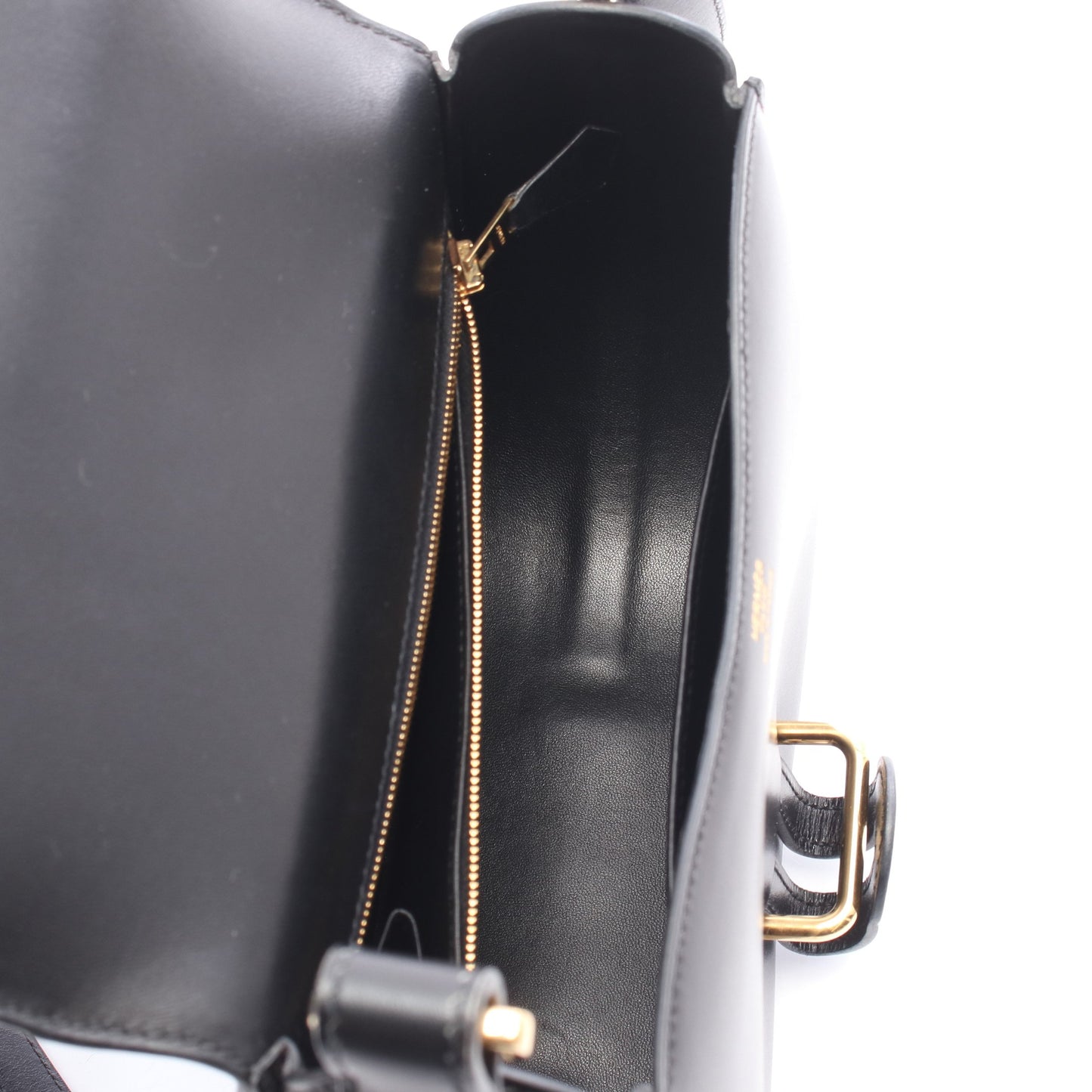 パスキード ワンショルダーバッグ ボックスカーフ ブラック ゴールド金具 □Q刻印 エルメス