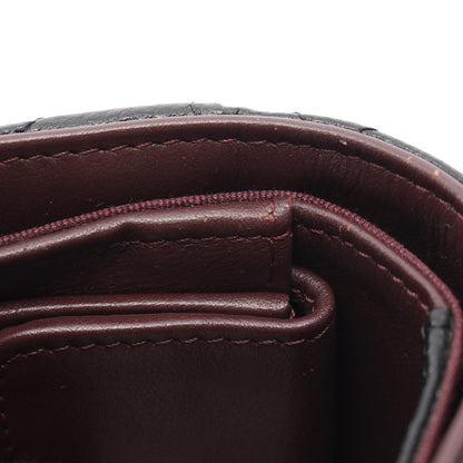 マトラッセ スモールウォレット 三つ折り財布 キャビアスキン ブラック シルバー金具 シャネル