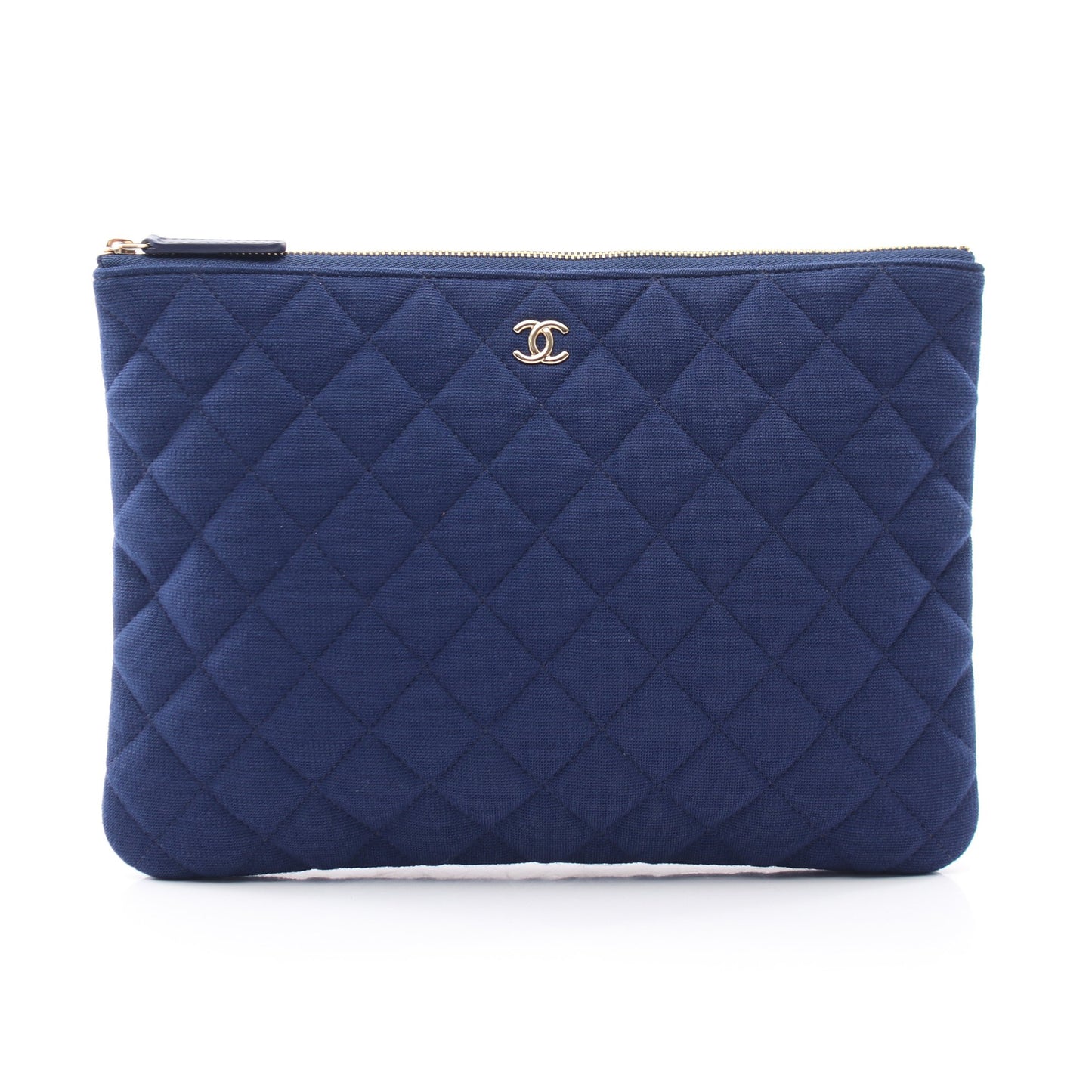 マトラッセ クラッチバッグ ファブリック ブルー ゴールド金具 シャネル