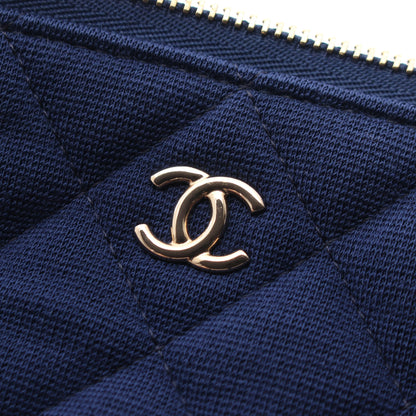 マトラッセ クラッチバッグ ファブリック ブルー ゴールド金具 シャネル