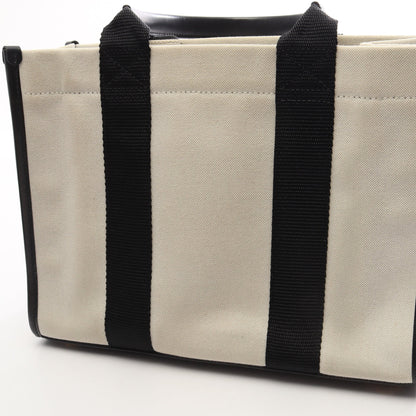 HARDWARE TOTE S 2WAY ハンドバッグ トートバッグ キャンバス レザー アイボリー ブラック バレンシアガ