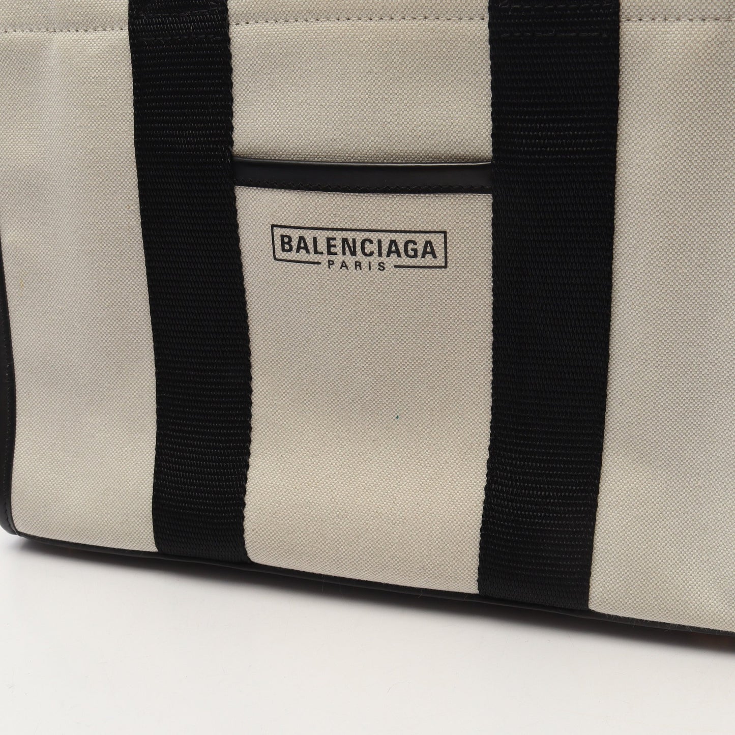 HARDWARE TOTE S 2WAY ハンドバッグ トートバッグ キャンバス レザー アイボリー ブラック バレンシアガ
