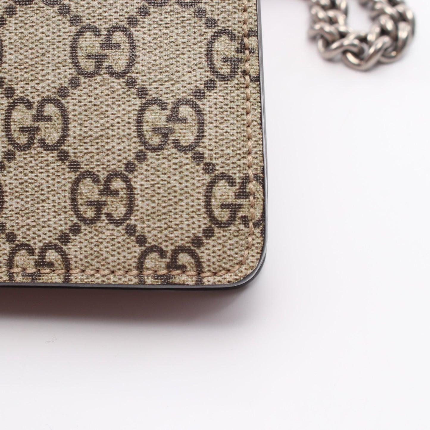ディオニュソス GGブルームス チェーンショルダーバッグ 刺繍 PVC スエード グレーベージュ ブラウン マルチカラー グッチ