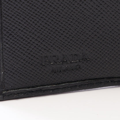 SAFFIANO 三つ折り財布 レザー ブラック プラダ