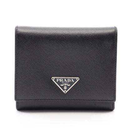 SAFFIANO 三つ折り財布 レザー ブラック プラダ