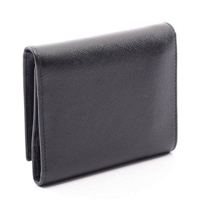 SAFFIANO 三つ折り財布 レザー ブラック プラダ