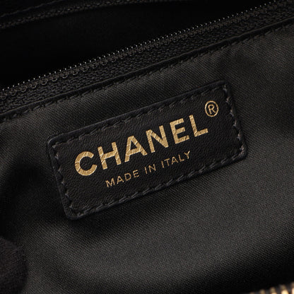 マトラッセ グランドショッピング GST チェーンショルダーバッグ チェーントートバッグ キャビアスキン ブラック ゴールド金具 シャネル