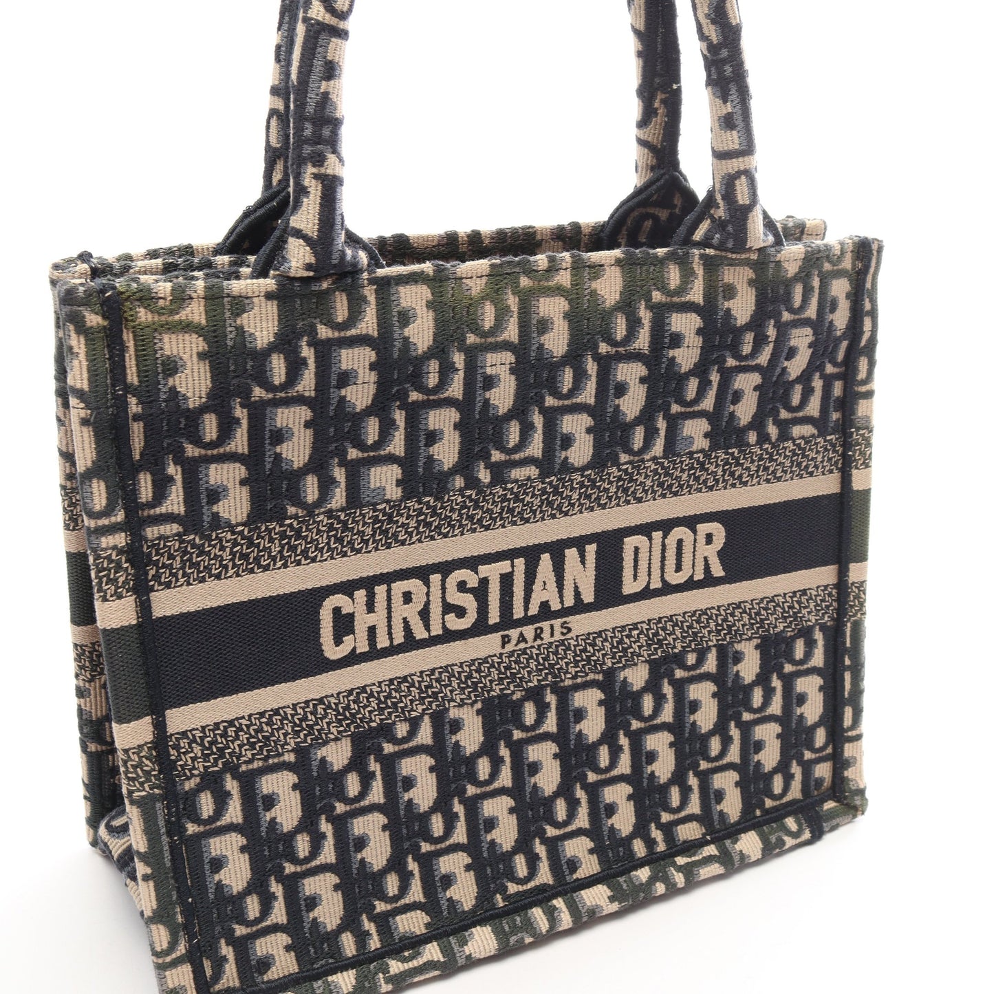 BOOK TOTE ブックトート スモール オブリーク ハンドバッグ トートバッグ キャンバス ベージュ ネイビー クリスチャンディオール