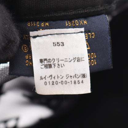キャスケット メッシュLV メッセージ 帽子 コットン レザー ブラック ルイヴィトン