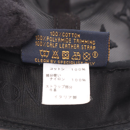 キャスケット メッシュLV メッセージ 帽子 コットン レザー ブラック ルイヴィトン
