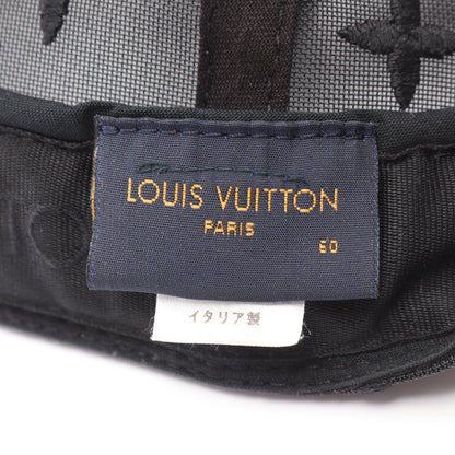 キャスケット メッシュLV メッセージ 帽子 コットン レザー ブラック ルイヴィトン