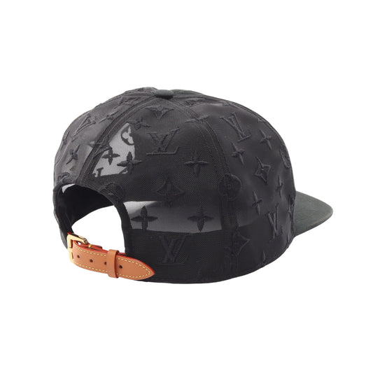 キャスケット メッシュLV メッセージ 帽子 コットン レザー ブラック ルイヴィトン 財布・小物 LOUIS VUITTON