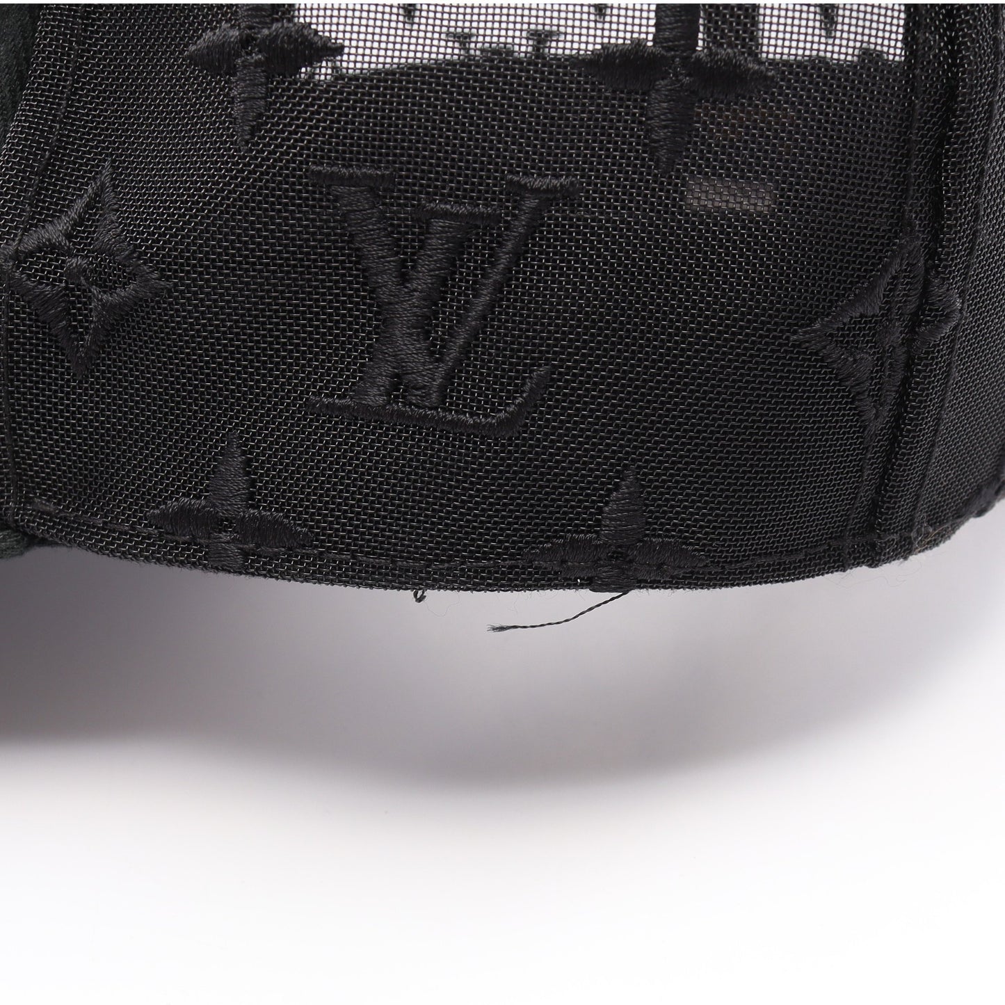 キャスケット メッシュLV メッセージ 帽子 コットン レザー ブラック ルイヴィトン