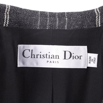 チェック柄 テーラードジャケット ウール ダークグレー クリスチャンディオール アウター Christian Dior
