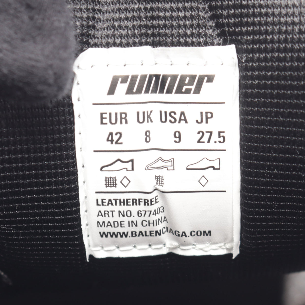 RUNNER ランナー ユーズド加工 スニーカー ファブリック ラバー グレー ブルー バレンシアガ
