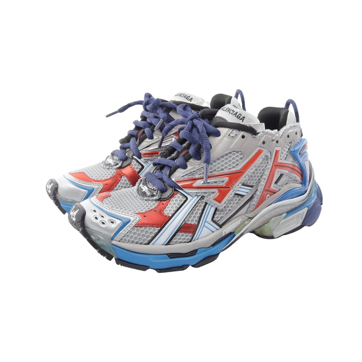 RUNNER ランナー ユーズド加工 スニーカー ファブリック ラバー グレー ブルー バレンシアガ