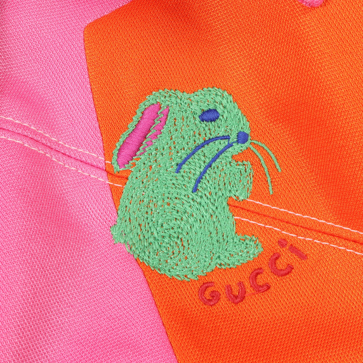 刺繍 バイカラー ピケ ジャケット コットン ピンク オレンジ マルチカラー グッチ