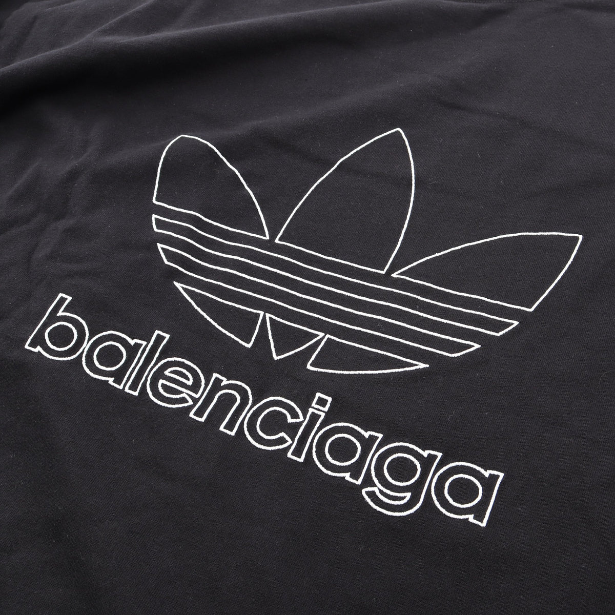 BALENCIAGA × adidas ロゴ刺繍 オーバーサイズ 半袖Tシャツ コットン ブラック バレンシアガ