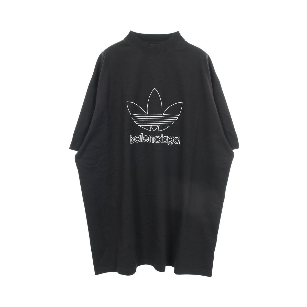 BALENCIAGA × adidas ロゴ刺繍 オーバーサイズ 半袖Tシャツ コットン ブラック バレンシアガ