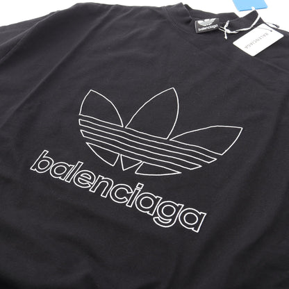 BALENCIAGA × adidas ロゴ刺繍 オーバーサイズ 半袖Tシャツ コットン ブラック バレンシアガ