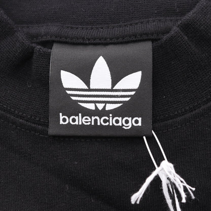 BALENCIAGA × adidas ロゴ刺繍 オーバーサイズ 半袖Tシャツ コットン ブラック バレンシアガ