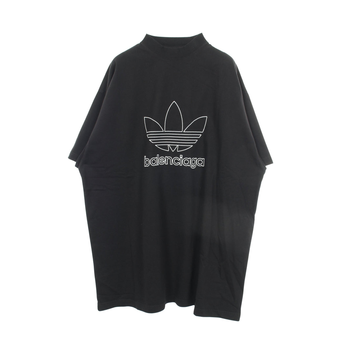 BALENCIAGA × adidas ロゴ刺繍 オーバーサイズ 半袖Tシャツ コットン ブラック バレンシアガ
