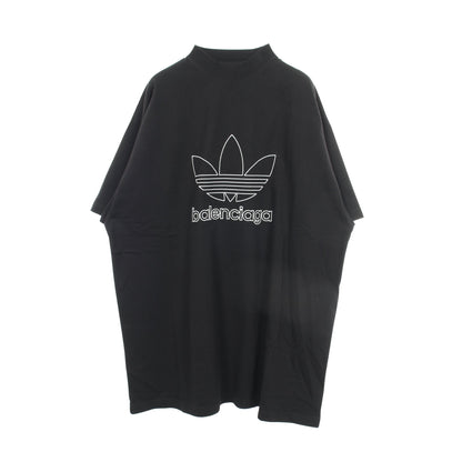 BALENCIAGA × adidas ロゴ刺繍 オーバーサイズ 半袖Tシャツ コットン ブラック バレンシアガ