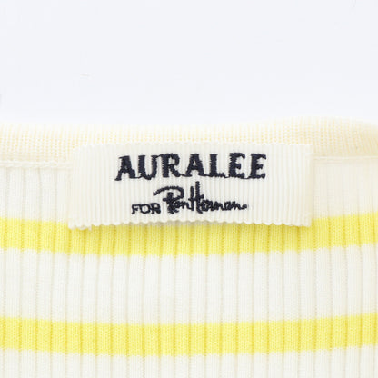 AURALEE × Ron Herman ボーダー ニット コットン ホワイト イエロー オーラリー