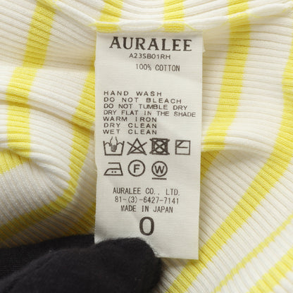 AURALEE × Ron Herman ボーダー ニット コットン ホワイト イエロー オーラリー