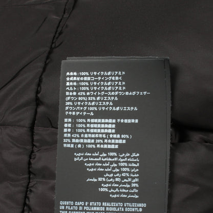 Re-Nylon トライアングルロゴ フード付き ダウンコート ナイロン ブラック プラダ